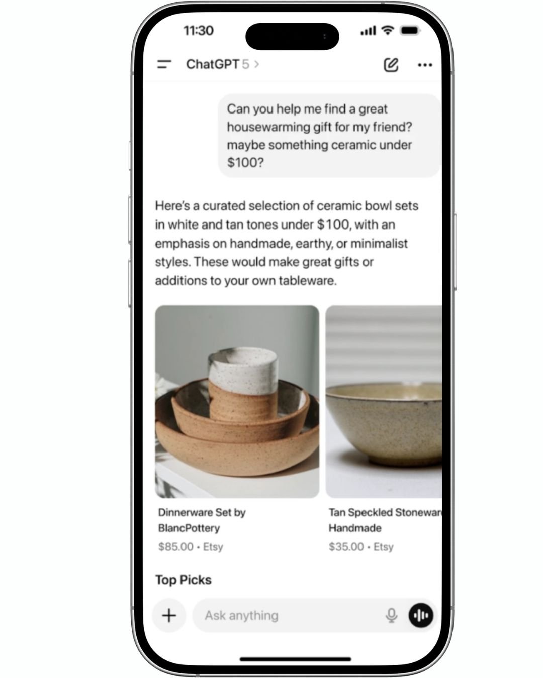 Voorbeeld van advertentie in ChatGPT