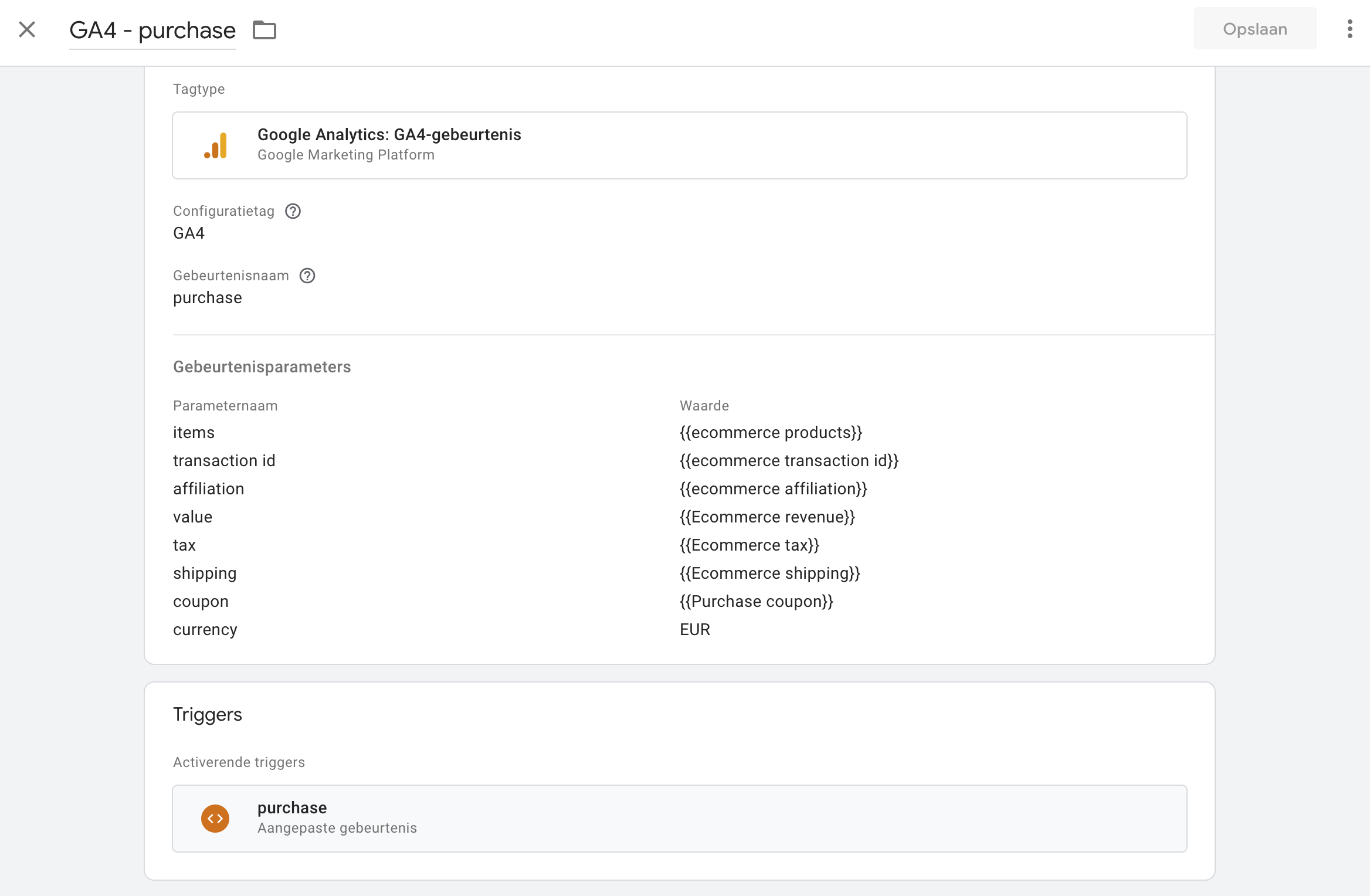 GA4 ecommerce instellingen